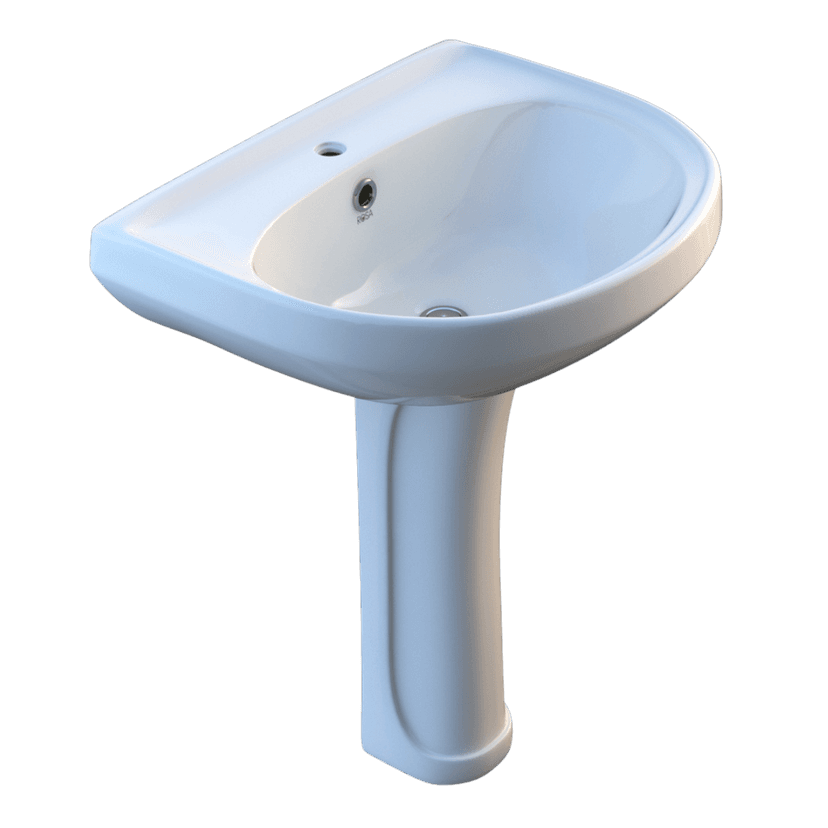Lea 50cm Wash Basin Full Pedestal