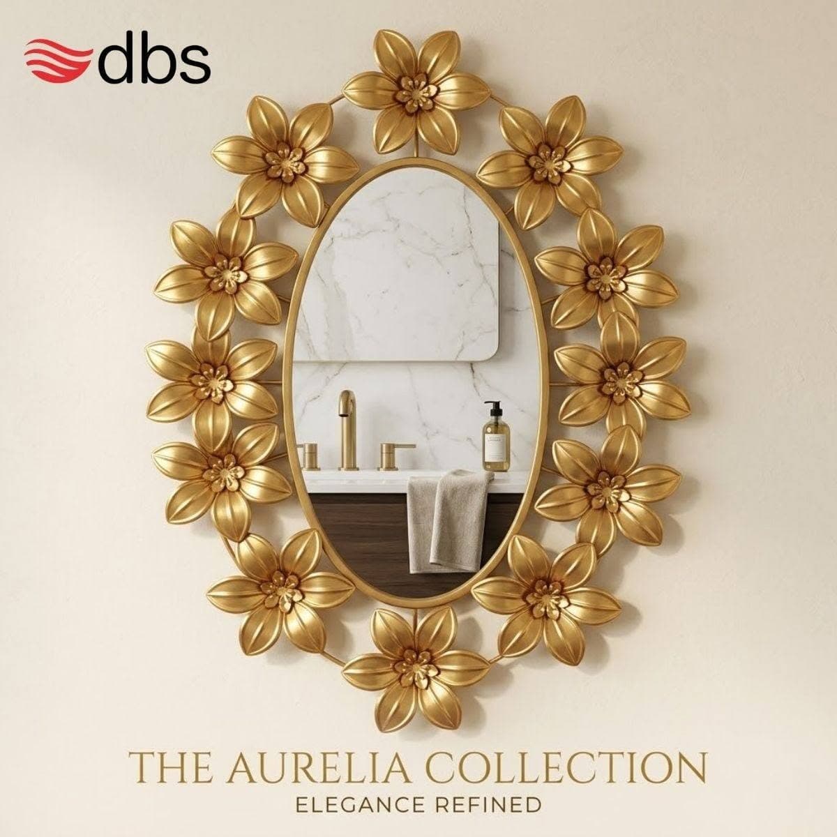 Decorative Oval Floral Wall Mirror