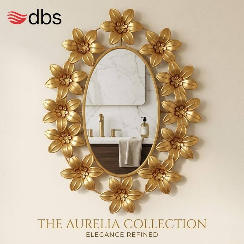 Decorative Oval Floral Wall Mirror